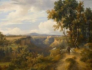 A Goatherder And His Flock In An Italianate Landscape, Possibly Faleria