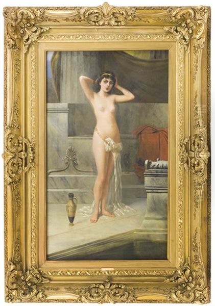Bath Scene With Semi-nude Woman - view 1