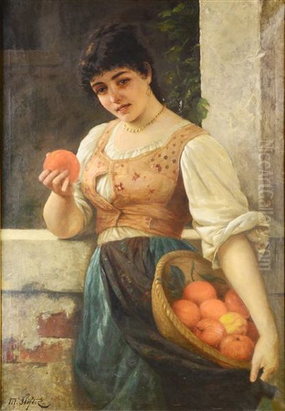 A Woman Selling Apples - view 1