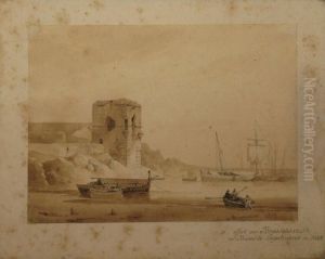 Vieille Tour Au Bord De L'eau by Jacques Raymond Bracassat