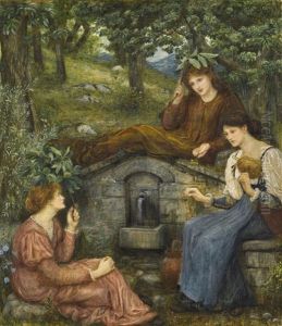 By A Clear Well, Within A Little Field by Marie Spartali Stillman