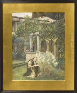 Saint Catherine In Her Garden by Marie Spartali Stillman