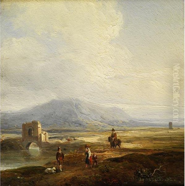Sudliche Landschaft Mit Flusslauf An Antiker Brucke - view 1