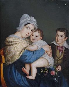 Bildnis Einer Mutter Mit Ihren Beiden Kindern by Franz Seraph Stirnbrand