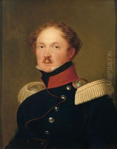 Portrait Von Graf Ernst Heinirch Von Lippe In Der Uniform Eines Oberstleutnants by Franz Seraph Stirnbrand
