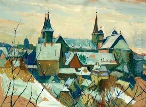 Ellwangen Mit Stiftskirche by Karl Stirner