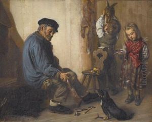 Daheim Nach Der Jagd by Fritz (Friedrich) Stirnimann