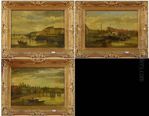 Scenes Portuaires (3 Works) by Jan Stobbaerts