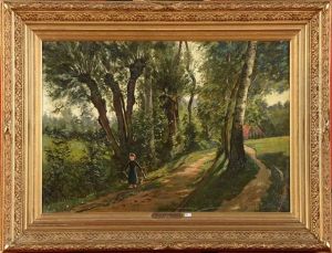 Fillette Tirant Une Brouette Sur Un Chemin De Campagne A Assche Fillette Tirant Une Brouette Sur Un Chemin De Campagne A Assche