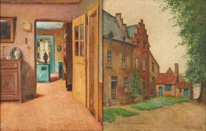 Interieur Et Ruelle (2 Works) by Pieter Stobbaerts