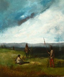 Ute Indians In A Landscape by Charles S. Stobie