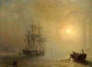 L'irruption D'un Volcan (+ Pecheurs Ramassant Leurs Filets; Pair)