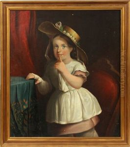Portrait Of Girl by Joseph Whiting Stock