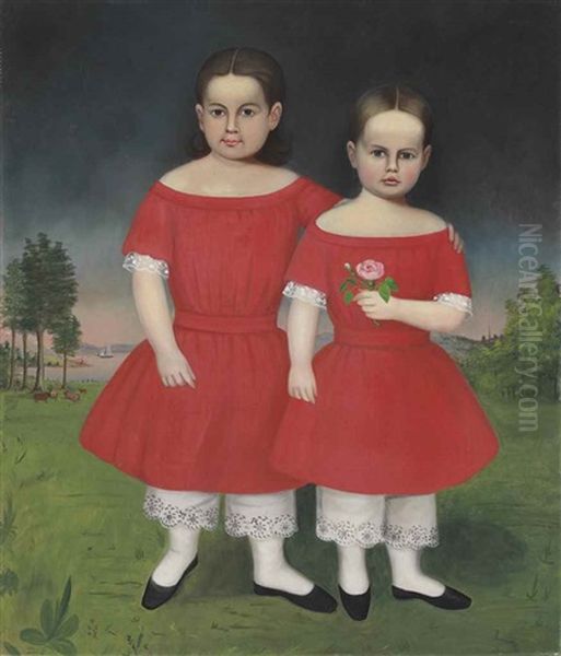Portrait Of Two Girls In Pantaloons - view 1
