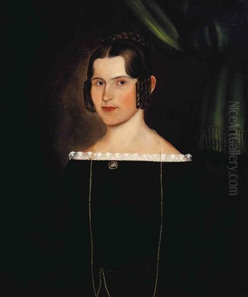 Portrait Of A Woman In A Black Dress - view 1