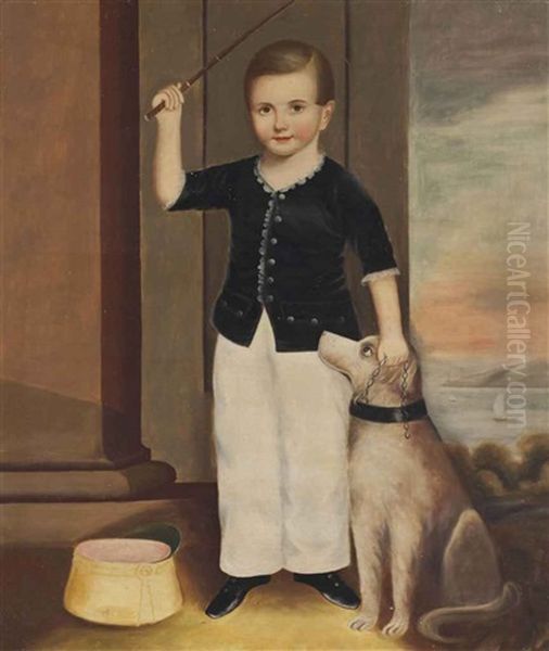 Portrait Of Daniel Shotwell Vail With His Dog - view 1