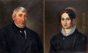 Gegenstucke: Portrats Von Franz Anton Wikart Und Seiner Gemahlin, Geb. Landtwing (pair) Gegenstucke: Portrats Von Franz Anton Wikart Und Seiner Gemahlin, Geb. Landtwing (pair)