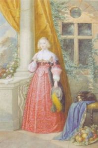 An Elegant Lady On A Terrace by Emanuel Stoeckler