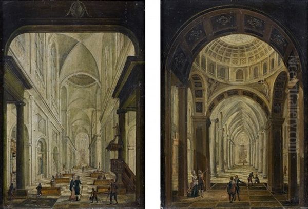 Vues D'interieurs D'eglises (pair) - view 1