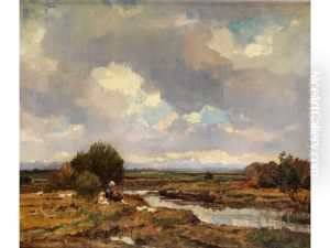 Moorlandschaft Mit Figurenstaffage