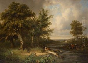 Chasseurs A Courre Sur Fond De Chateau