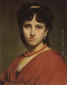 Brustbild Einer Frau Mit Roter Korallenkette