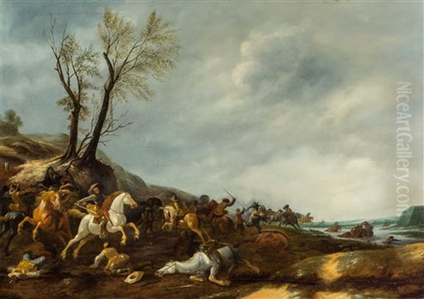 Cavalry Battle Nearby A River - view 1