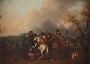 Battle Scenes (pair) by Jan Jacobsz van der Stoffe