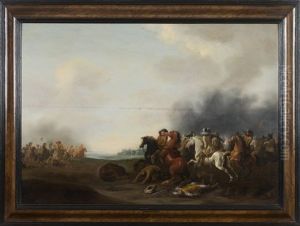 Combat De Cavaliers by Jan Jacobsz van der Stoffe