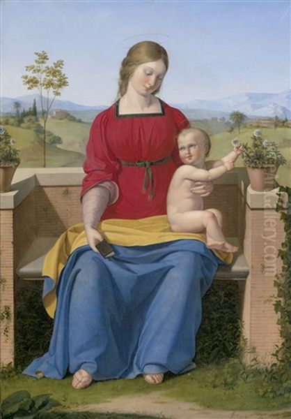 Madonna Mit Kind In Romischer Campagna-landschaft - view 1
