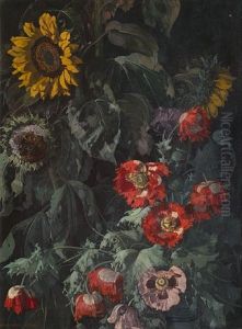 Stilleben Med Blomster by Josef Stoitzner
