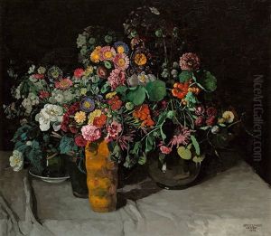 Flower Still Life With Asters, Cloves And Nasturtium