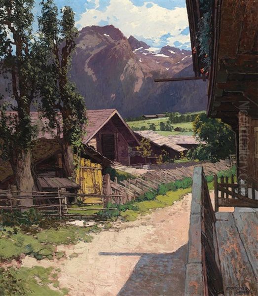 Farm With Mountains In The Background - view 1