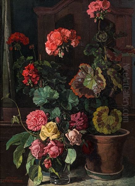 Still Life With Geraniums And Roses - view 1