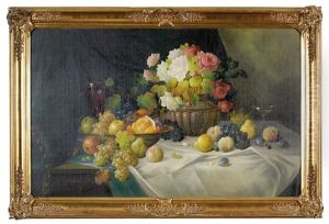 Stillleben Mit Fruchten Und Blumen