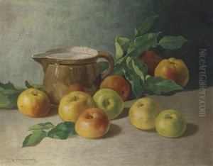 Stilleben Mit Apfeln by Walter Stoitzner
