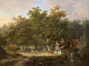 Waldlandschaft Mit Bauernhausern