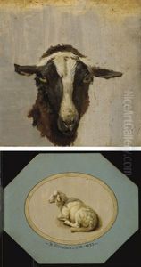 Une Tete De Chevre (+ Un Mouton Assis, Lrgr; 2 Works) by Hendrik Stokvisch