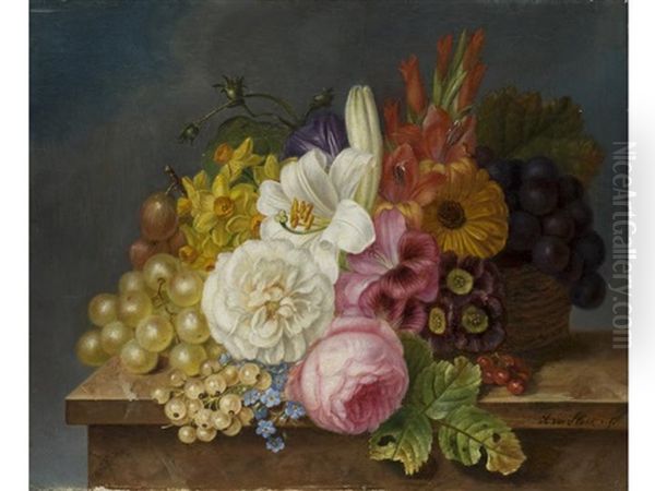 Stilleben Mit Blumen Und Fruchten - view 1