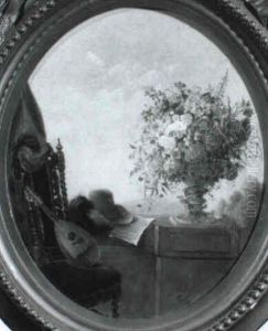 Flowers In A Vase, A Hat On A Balustrade And A Lute On A Chair
