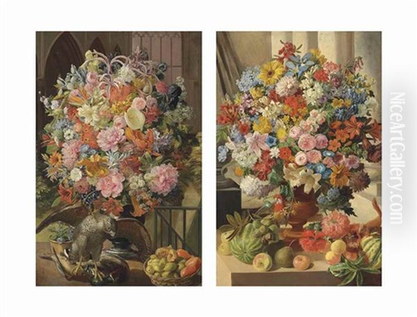 A Pair Of Flower Still Lifes - view 1
