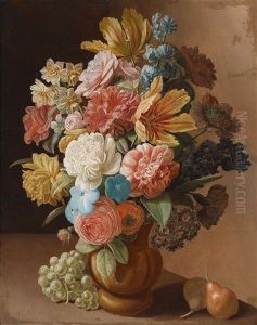 Blumenstillleben Mit Trauben Und Birnen