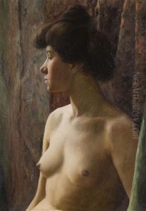 Profile Of A Nude Girl by Josef Stolovsky