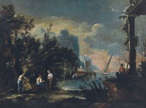 Paesaggio Con Viandanti by Antonio Stom