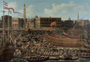 Venise, Le Molo Et Le Bassin San Marco Le Jour De L'ascension by Matteo Stom