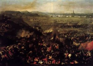 The Siege Of Vienna (1684) With Turks Fighting Christian Forces In The Foreground