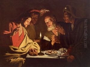Christus Und Die Junger In Emmaus, Cristo E I Discepoli In Emaus by Matthias Stom