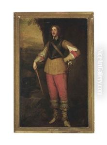 Portrait Of Montagu Bertie, Lord Willoughby, 2nd Earl Of Lindsey (c.1608-1666), Colonel Of The Regiment Of Guards, Full-length, In A Buff Jerkin With A Breastplate And Gold-embroidered Red Britches Portrait Of Montagu Bertie, Lord Willoughby, 2nd Earl Of Lindsey (c.1608-1666), Colonel Of The Regiment Of Guards, Full-length, In A Buff Jerkin With A Breastplate And Gold-embroidered Red Britches
