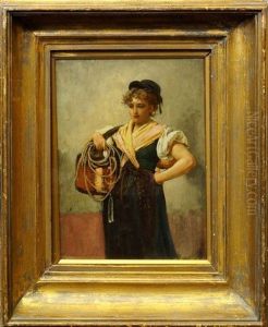 Portrait Of A Young Lady by Marcus Stone