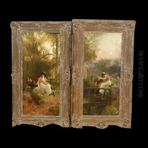 Lover's Spate (lover's Embrace; 2 Works) by Marcus Stone